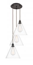 Innovations Lighting 113B-3P-OB-GBC-122 - Berkshire - 3 Light - 19 inch - Oil Rubbed Bronze - Cord Hung - Multi Pendant