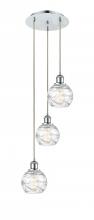  113B-3P-PC-G1213-6 - Athens Deco Swirl - 3 Light - 12 inch - Polished Chrome - Cord hung - Multi Pendant