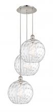 Innovations Lighting 113B-3P-PN-G1215-12 - Athens Water Glass - 3 Light - 19 inch - Polished Nickel - Cord hung - Multi Pendant