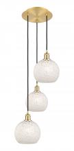 Innovations Lighting 113B-3P-SG-G1216-8WM - White Mouchette - 3 Light - 15 inch - Satin Gold - Cord Hung - Multi Pendant