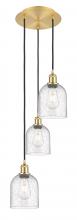  113B-3P-SG-G558-6SDY - Bella - 3 Light - 12 inch - Satin Gold - Cord hung - Multi Pendant