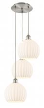 Innovations Lighting 113B-3P-SN-G1217-10WV - White Venetian - 3 Light - 17 inch - Brushed Satin Nickel - Cord Hung - Multi Pendant