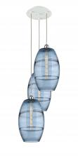 Innovations Lighting 113B-3P-WPC-G557-10BL - Vaz - 3 Light - 17 inch - White Polished Chrome - Cord Hung - Multi Pendant