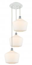 Innovations Lighting 113B-3P-WPC-G651-12 - Cindyrella - 3 Light - 19 inch - White Polished Chrome - Cord Hung - Multi Pendant