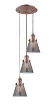 Innovations Lighting 113F-3P-AC-G63 - Cone - 3 Light - 13 inch - Antique Copper - Cord hung - Multi Pendant