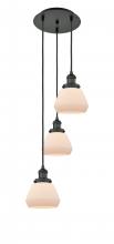 Innovations Lighting 113F-3P-BK-G171 - Fulton - 3 Light - 14 inch - Matte Black - Cord hung - Multi Pendant