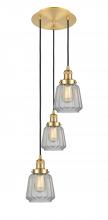  113F-3P-SG-G142 - Chatham - 3 Light - 14 inch - Satin Gold - Cord hung - Multi Pendant