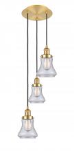 Innovations Lighting 113F-3P-SG-G194 - Bellmont - 3 Light - 13 inch - Satin Gold - Cord hung - Multi Pendant