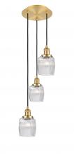 Innovations Lighting 113F-3P-SG-G302 - Colton - 3 Light - 12 inch - Satin Gold - Cord hung - Multi Pendant