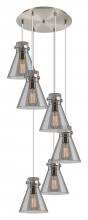 Innovations Lighting 116-410-1PS-SN-G411-8SM - Newton Cone - 6 Light - 19 inch - Brushed Satin Nickel - Multi Pendant