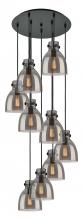 Innovations Lighting 119-410-1PS-BK-G412-8SM - Newton Bell - 9 Light - 22 inch - Matte Black - Multi Pendant