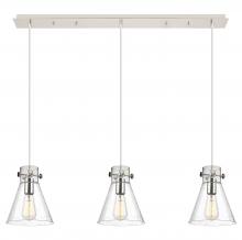  123-410-1PS-PN-G411-8SDY - Newton Cone - 3 Light - 40 inch - Polished Nickel - Linear Pendant