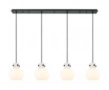 Innovations Lighting 124-410-1PS-BK-G410-8WH - Newton Sphere - 4 Light - 52 inch - Matte Black - Cord hung - Linear Pendant