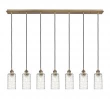  127B-7P-BB-G434-7DE - Crown Point - 7 Light - 49 inch - Brushed Brass - Linear Pendant