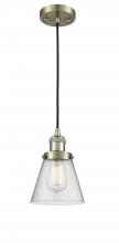 Innovations Lighting 201C-AB-G64-LED - Cone - 1 Light - 6 inch - Antique Brass - Cord hung - Mini Pendant