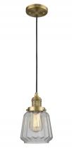  201C-BB-G142 - Chatham - 1 Light - 7 inch - Brushed Brass - Cord hung - Mini Pendant