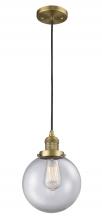 Innovations Lighting 201C-BB-G202-8 - Beacon - 1 Light - 8 inch - Brushed Brass - Cord hung - Mini Pendant