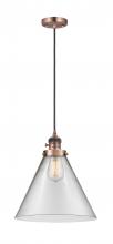 Innovations Lighting 201CSW-AC-G42-L - Cone - 1 Light - 12 inch - Antique Copper - Cord hung - Mini Pendant