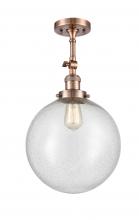 Innovations Lighting 201F-AC-G204-12 - Beacon - 1 Light - 12 inch - Antique Copper - Semi-Flush Mount