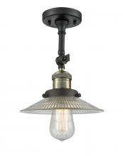 Innovations Lighting 201F-BAB-G2 - Halophane - 1 Light - 9 inch - Black Antique Brass - Semi-Flush Mount