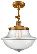  201F-BB-G544 - Oxford - 1 Light - 12 inch - Brushed Brass - Semi-Flush Mount