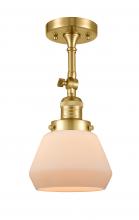 Innovations Lighting 201F-SG-G171 - Fulton - 1 Light - 7 inch - Satin Gold - Semi-Flush Mount