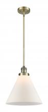  201S-AB-G41-L-LED - Cone - 1 Light - 12 inch - Antique Brass - Stem Hung - Mini Pendant