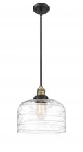  201S-BAB-G713-L - Bell - 1 Light - 12 inch - Black Antique Brass - Stem Hung - Mini Pendant