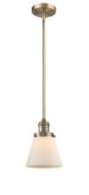 Innovations Lighting 201S-BB-G61 - Cone - 1 Light - 6 inch - Brushed Brass - Stem Hung - Mini Pendant