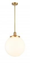 Innovations Lighting 201S-SG-G201-14-LED - Beacon - 1 Light - 14 inch - Satin Gold - Stem Hung - Pendant