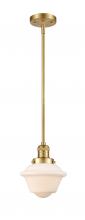  201S-SG-G531 - Oxford - 1 Light - 8 inch - Satin Gold - Stem Hung - Mini Pendant