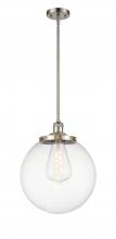  201S-SN-G202-14 - Beacon - 1 Light - 14 inch - Brushed Satin Nickel - Stem Hung - Pendant