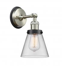  203SN-BPBK-HRBK-G62 - Cone - 1 Light - 6 inch - Brushed Satin Nickel - Sconce