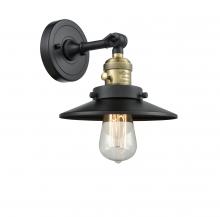 Innovations Lighting 203SW-BAB-M6 - Railroad - 1 Light - 8 inch - Black Antique Brass - Sconce