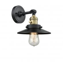 Innovations Lighting 203SW-BAB-M6 - Railroad - 1 Light - 8 inch - Black Antique Brass - Sconce