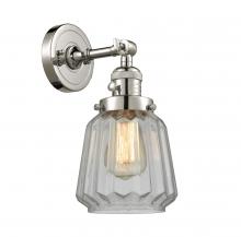 Innovations Lighting 203SW-PN-G142 - Chatham - 1 Light - 7 inch - Polished Nickel - Sconce