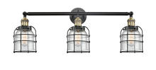  205-BAB-G54-CE - Bell Cage - 3 Light - 31 inch - Black Antique Brass - Bath Vanity Light