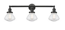  205-BK-G324 - Olean - 3 Light - 31 inch - Matte Black - Bath Vanity Light