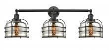 Innovations Lighting 205-BK-G78-CE-LED - Bell Cage - 3 Light - 34 inch - Matte Black - Bath Vanity Light