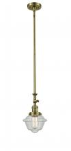  206-AB-G534 - Oxford - 1 Light - 7 inch - Antique Brass - Stem Hung - Mini Pendant