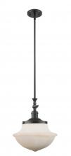  206-BK-G541 - Oxford - 1 Light - 12 inch - Matte Black - Stem Hung - Mini Pendant