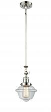  206-PN-G532 - Oxford - 1 Light - 7 inch - Polished Nickel - Stem Hung - Mini Pendant