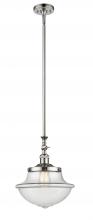  206-PN-G542 - Oxford - 1 Light - 12 inch - Polished Nickel - Stem Hung - Mini Pendant