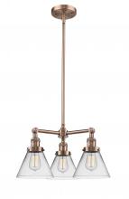 Innovations Lighting 207-AC-G42 - Cone - 3 Light - 22 inch - Antique Copper - Stem Hung - Chandelier