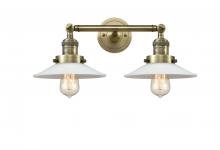  208-AB-G1 - Halophane - 2 Light - 18 inch - Antique Brass - Bath Vanity Light