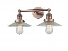  208-AC-G2 - Halophane - 2 Light - 18 inch - Antique Copper - Bath Vanity Light