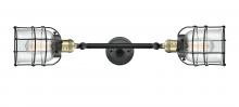 Innovations Lighting 208L-BAB-G52-CE - Bell Cage - 2 Light - 6 inch - Black Antique Brass - Bath Vanity Light