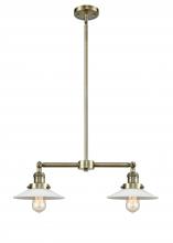  209-AB-G1 - Halophane - 2 Light - 21 inch - Antique Brass - Stem Hung - Island Light