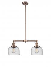 Innovations Lighting 209-AC-G74 - Bell - 2 Light - 21 inch - Antique Copper - Stem Hung - Island Light