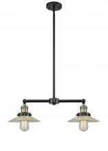  209-BAB-G2 - Halophane - 2 Light - 21 inch - Black Antique Brass - Stem Hung - Island Light